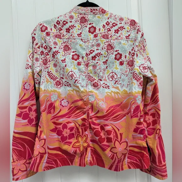 Chico's Floral Umbre Light Chino Jacket - Picture 4 of 7